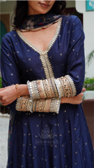 Viscose Anarkali - Navy