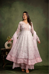 Shimmer Anarkali - Powder Pink