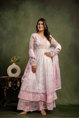 Shimmer Anarkali - Powder Pink