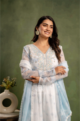 Shimmer Anarkali - Misty Sky Blue