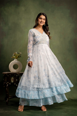 Shimmer Anarkali - Misty Sky Blue
