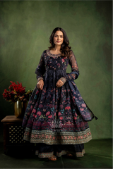 Shimmer Anarkali - Black