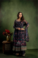 Shimmer Anarkali - Black