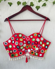 Foil Mirror Blouse - Blazing Red