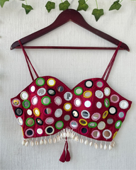 Foil Mirror Blouse - Deep Red