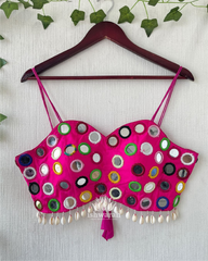 Foil Mirror Blouse - Fuschia Pink