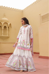 Mul Cotton Sharara - Pink and Lavender