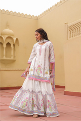 Mul Cotton Sharara - Pink and Lavender
