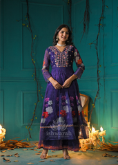 Shimmer Anarkali - Midnight Violet