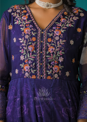 Shimmer Anarkali - Midnight Violet