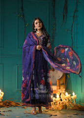 Shimmer Anarkali - Midnight Violet