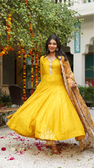 Viscose Anarkali - Yellow