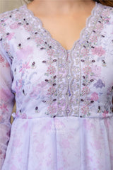 Shimmer Anarkali - Lavender